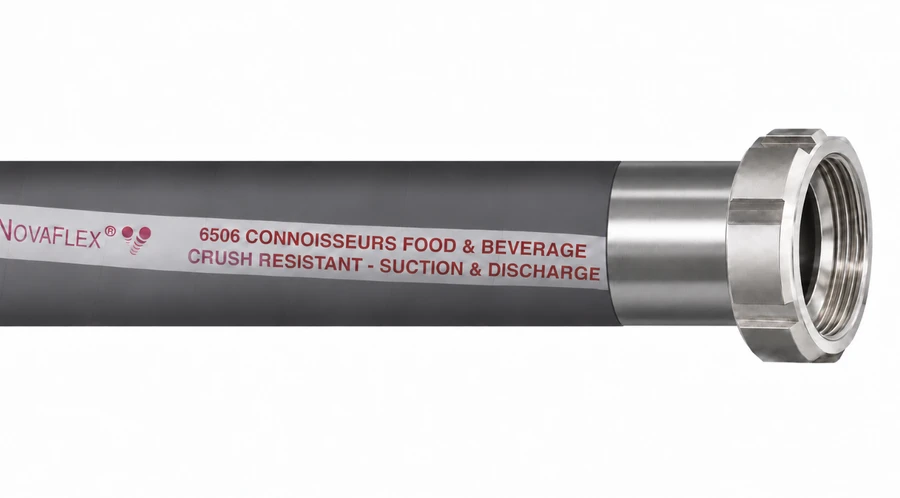 2" Novaflex 6506 Connoisseurs Food & Beverage Chlorobutyl Hose w/ Female DIN Liner Ends