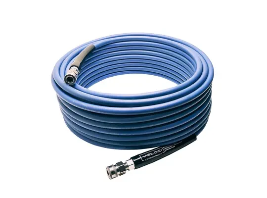 Veloci 29.8233 3/8" KobraJet Smooth Blue Hose, 4300 PSI, 100 FT, Non-Marked, SS QC's