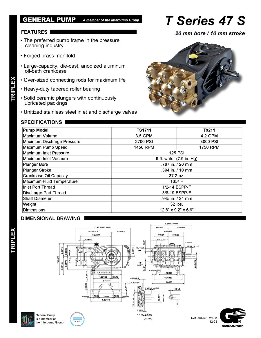 General Pump TS1711 PUMP,T SERIES 47,