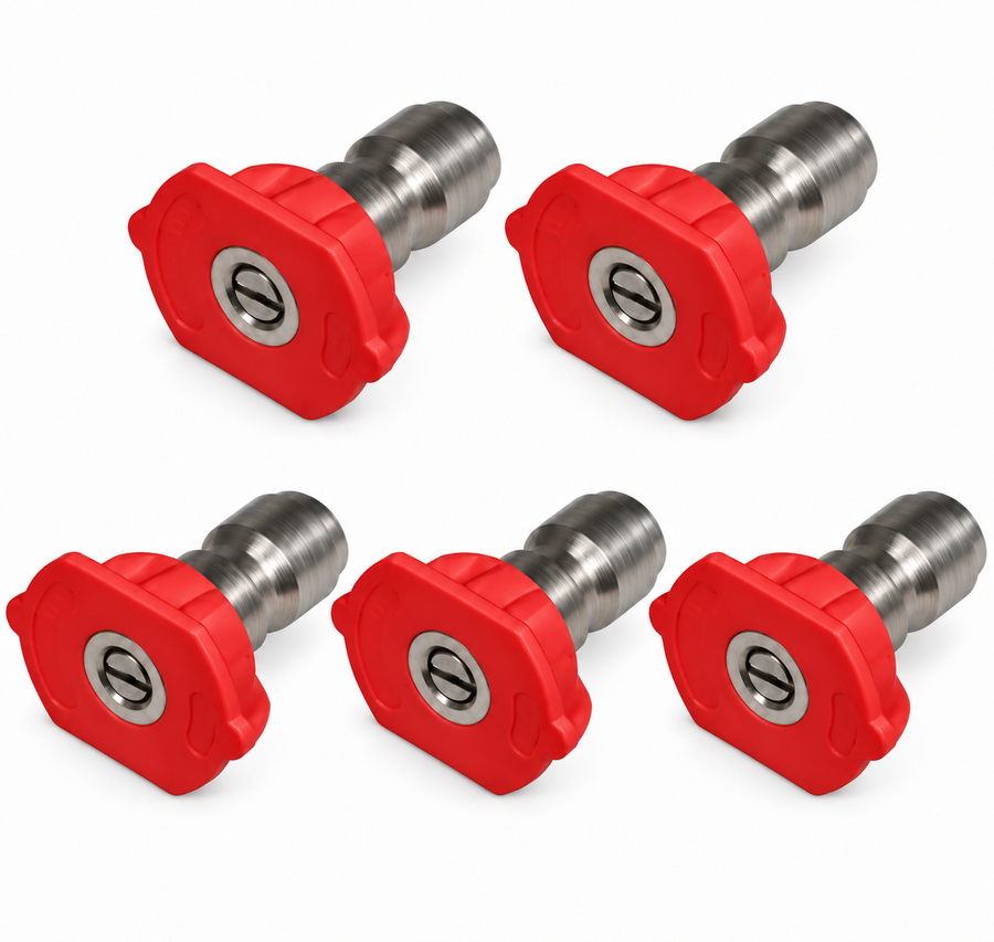 General Pump SHC00030Q 1/4" Quick Connect Pressure Washer Spray Nozzle Red 0 Degree #3.0 5-Pack
