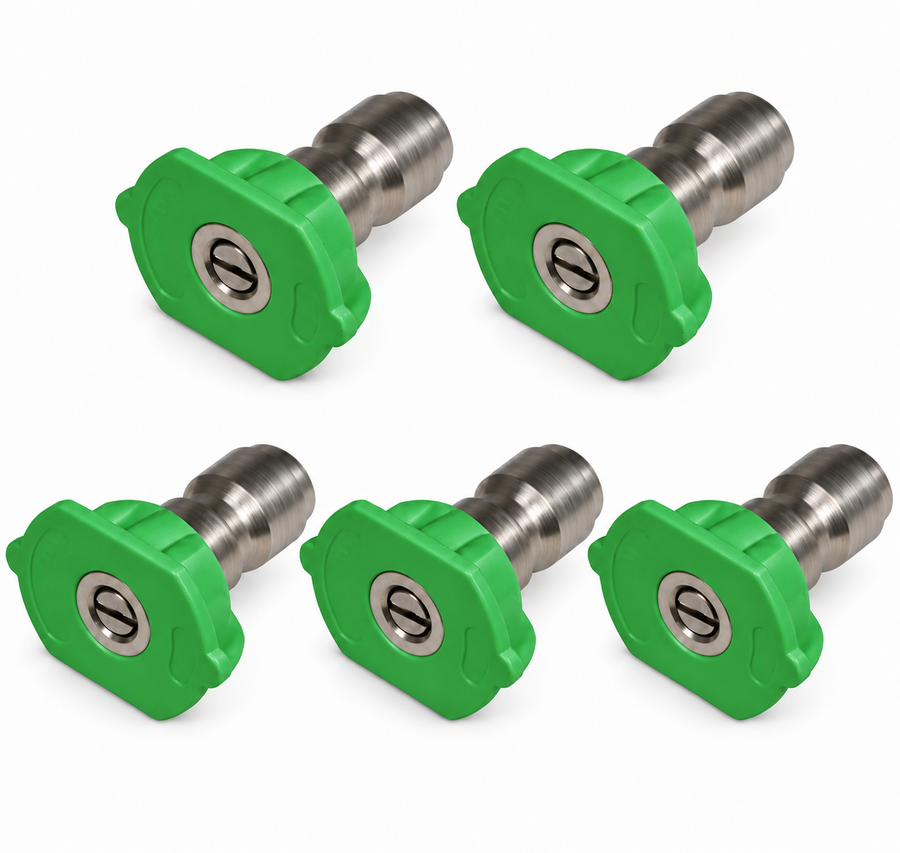 General Pump SHC25035Q 1/4" Quick Connect Pressure Washer Spray Nozzle Green 25 Degree #3.5 5-Pack