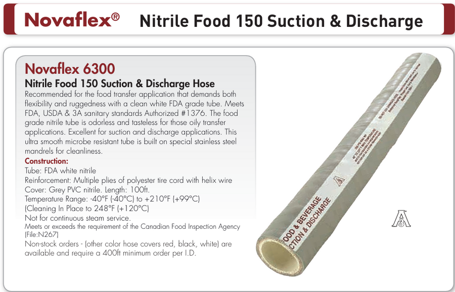 NovaFlex 6300 Connoisseurs Food & Beverage Hose Nitrile Per FT