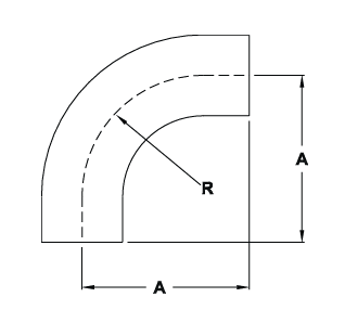 Westco Sanitary™ L2S 90 Degree Long Weld Elbow w/ Tangents