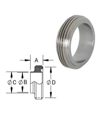 Westco Sanitary SMS 15A Welding Male Adapter