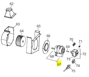 Veloci Heater Motor with Capacitor for Flame 115 – 48.7221