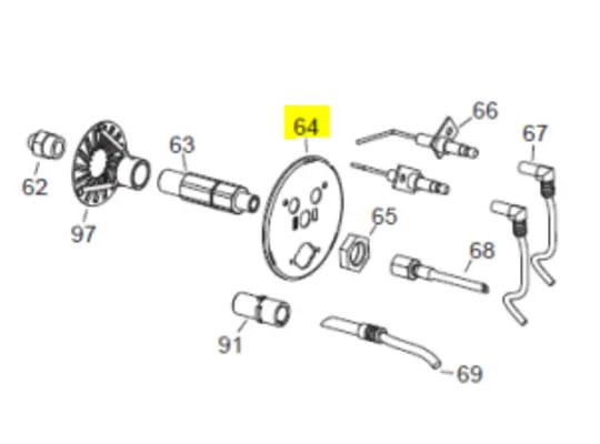 Veloci 48.9095 HEATER REPLACEMENT BURNER SUPPORT DISC