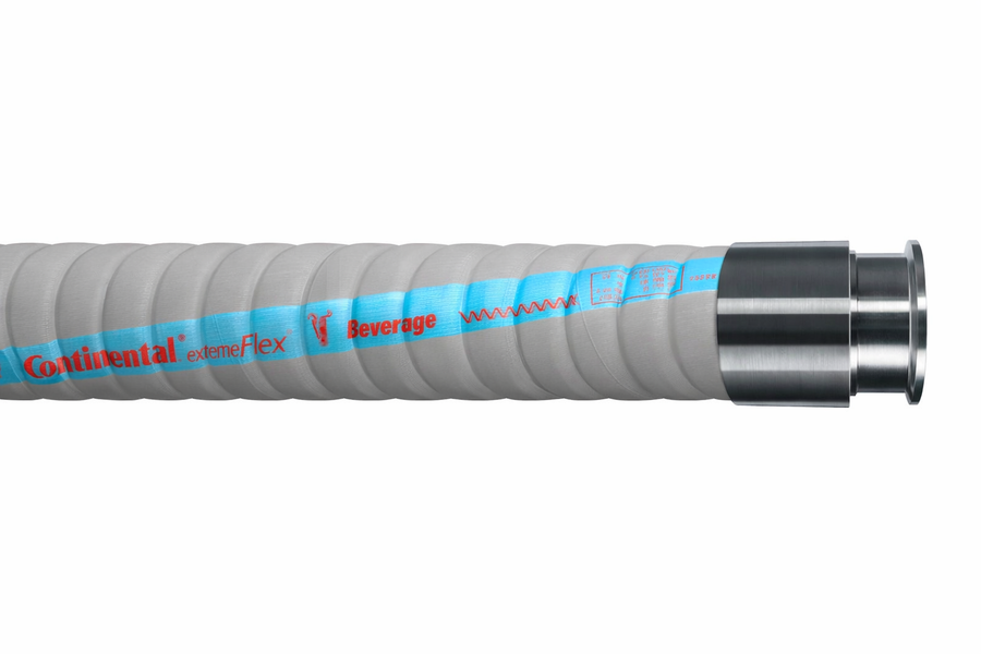 2" Continental ExtremeFlex Beverage Hose Assembly w/ Tri-Clamp Ends 9'