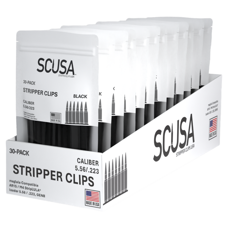 Case of SCUSA Stripper Clips™ (BLACK) 12 Units 5.56 / .223 (12 pack)