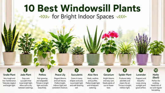 10 Best Windowsill Plants for Bright Indoor Spaces
