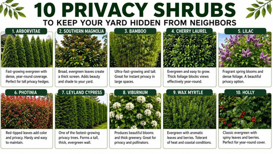 10 Privacy Shrubs to Keep Your Yard Hidden from Neighbors