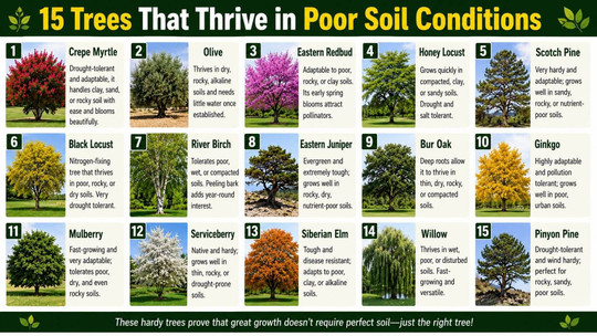 15 Trees That Thrive in Poor Soil Conditions