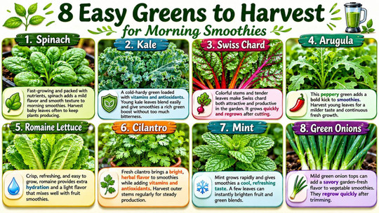 8 Easy Greens to Harvest for Morning Smoothies