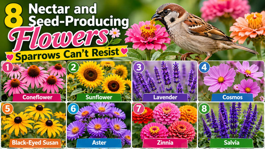 8 Nectar and Seed-Producing Flowers Sparrows Can't Resist