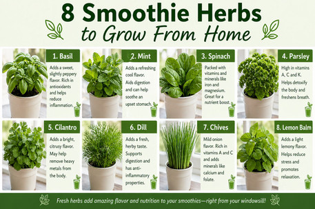 8 Smoothie Herbs to Grow from Home