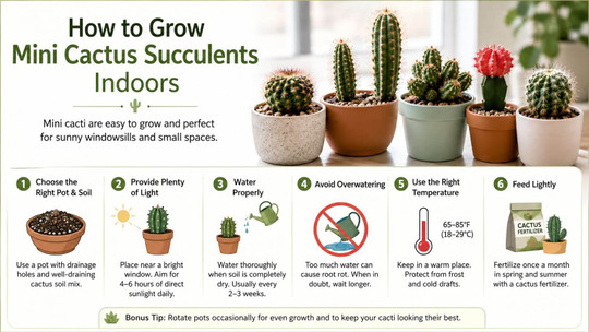 How to Grow Mini Cactus Succulents Indoors