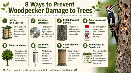 8 Ways to Prevent Woodpecker Damage to Trees