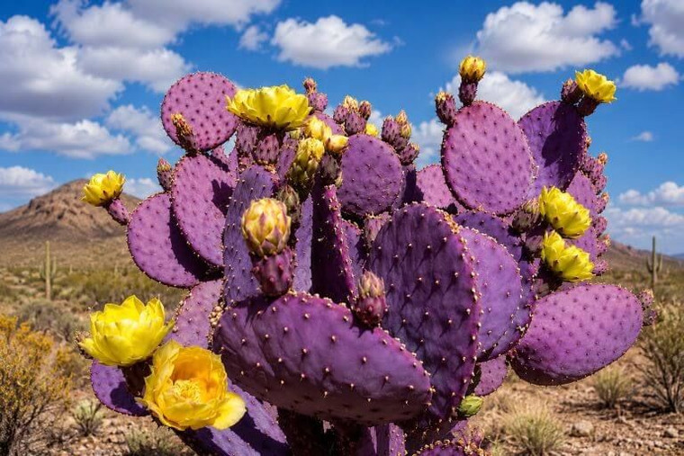 Purple Prickly Pear Cactus