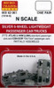 00342061 N scale Six-Wheel Passenger Car Silver Trucks Standard with Adjustable Couplers 1 Pair