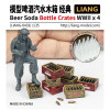 LIA0433 Beer Soda Bottle Crates WWII x 4  (1/35)