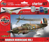 Airfix Model 55111A  Hawker Hurricane Mk I Fighter Small Starter Set w/paint & glue 1/72