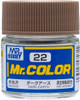 GNZC22 Mr. Color 22 - Dark Earth (Semi-Gloss/Aircraft) 10ml , GSI Mr. Color