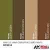RCS14 Real Colors  WWII US Army Disruptive Camo Acrylic Lacquer Paint Set (4) 10ml Bottles RCS14 Real Colors  WWII US Army Disruptive Camo Acrylic Lacquer Paint Set (4) 10ml Bottles