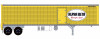 744-8025801 HO 40' Corrugated Reefer Trailer w/Curb Door - Assembled -- Alpha Beta No. 1 (yellow, white, green)