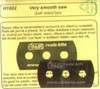 CMKH1002  Small razor saw. 'very smooth' 2 blades/1 piece