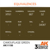 AKI11156 AK Interactive 3rd Gen Acrylic Camouflage Green 17ml