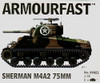 99021 M4A2 Sherman 75mm 1/72 : Pack includes 2 snap together tank kits