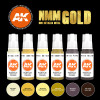 11606 Non-Metallic Metal Gold Acrylic Paint Set (6 Colors) 17ml Bottles