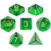 06402 7 Cube Polyhedral Translucent Green