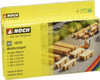 NOC14214  HO Scale Fresh-Cut Lumber Drying Pile - Kit -- 8 Piles in 4 Sizes