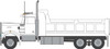 TWX49072 N Kenworth W900 Dump Truck - Assembled -- White