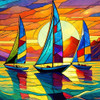 SBP33-02550 SUNSET SAILING 500sq