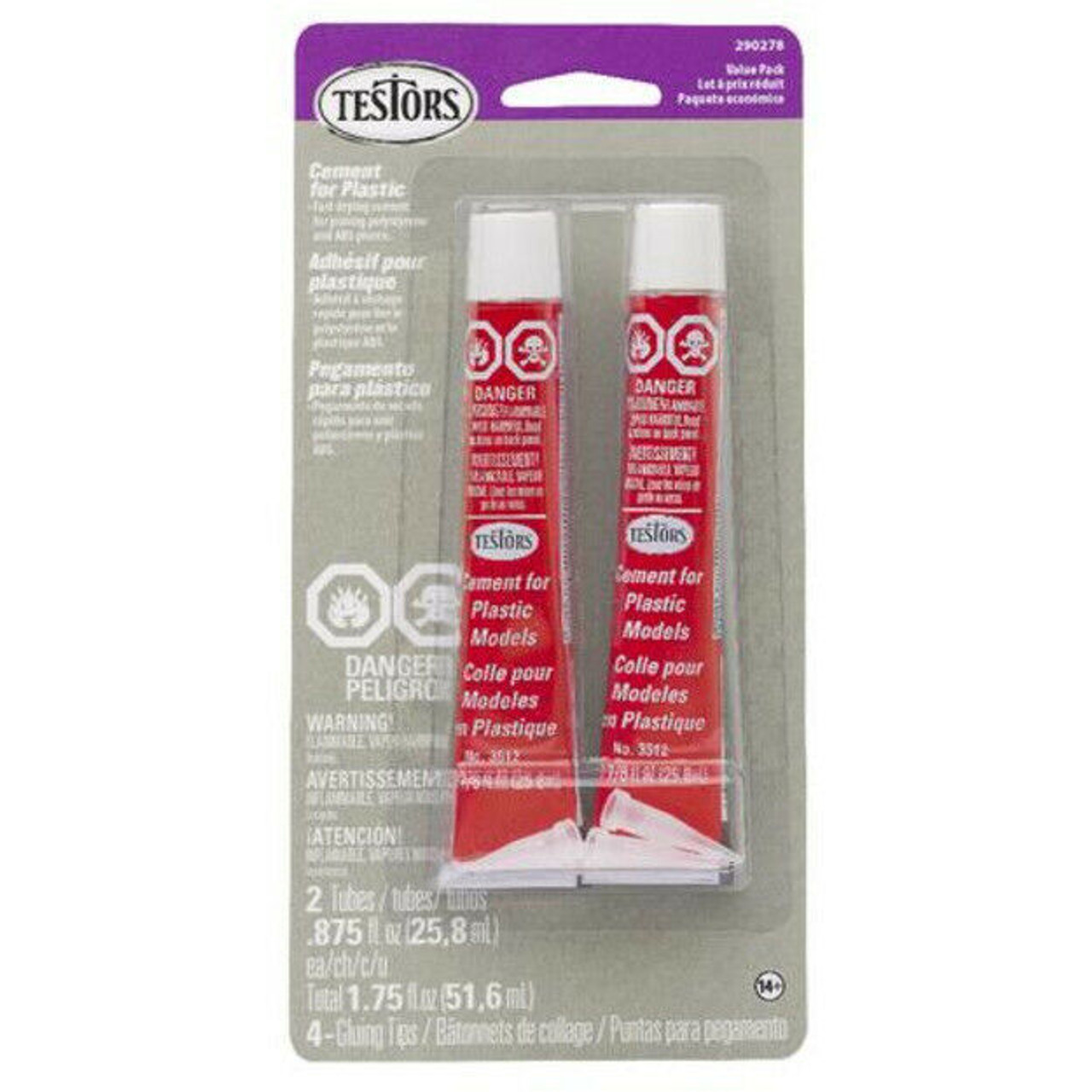 TES290278 Cement for Plastics (glue) 7/8 oz Tube 2 Pack
