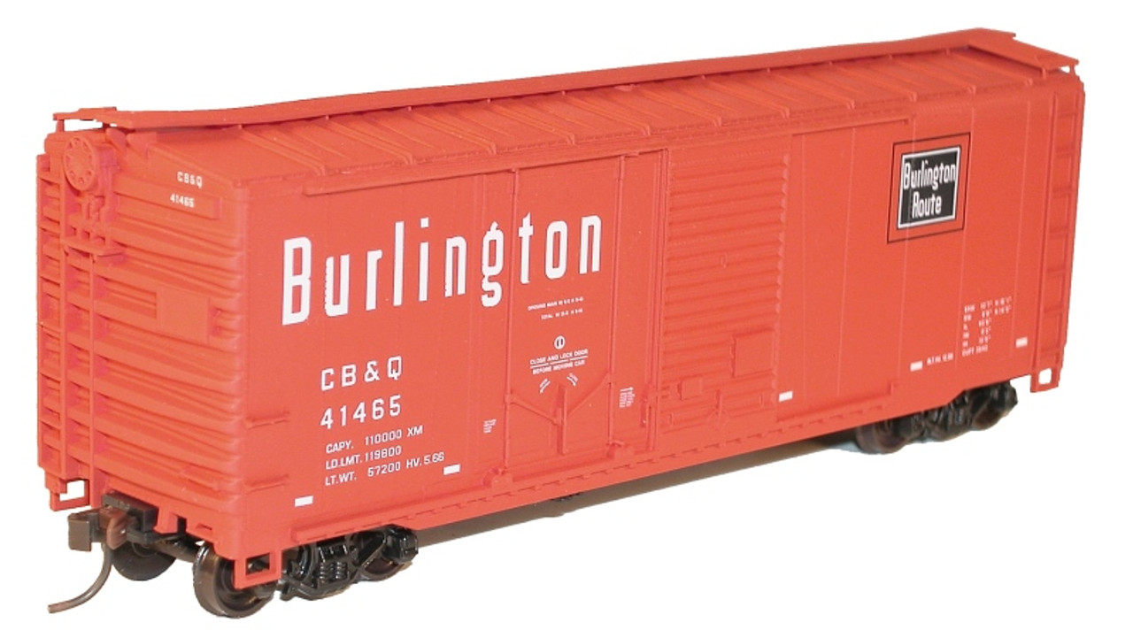 3816 HO 40' Combination Door Steel Boxcar - Kit -- Chicago, Burlington & Quincy #41465 (Chinese Red, black, white)