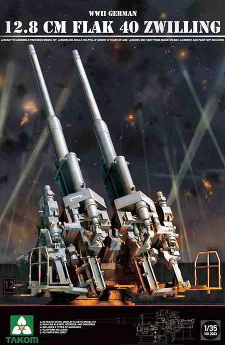 1:35 German 128mm Flak 40 ZwillingAA Gun