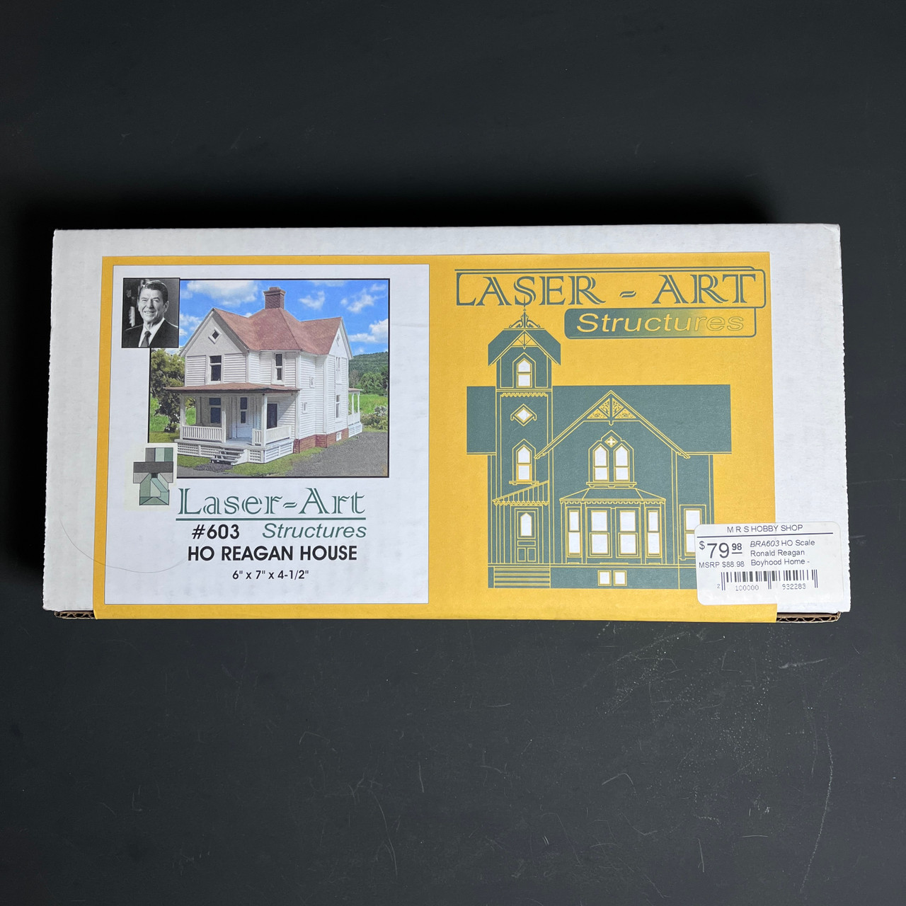 (D)  HO Scale Ronald Reagan Boyhood Home - Laser-Art -- Kit - 5-1/2 x 7-1/2 x 5"  14 x 19.1 x 12.7cm
