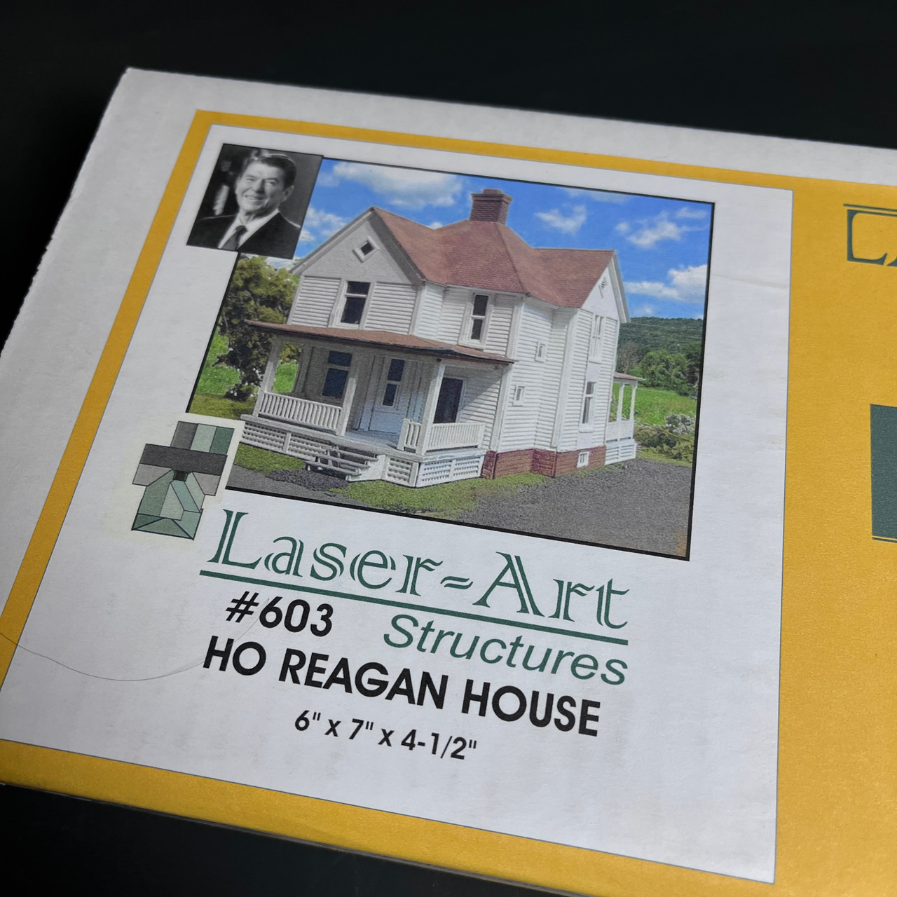 (D)  HO Scale Ronald Reagan Boyhood Home - Laser-Art -- Kit - 5-1/2 x 7-1/2 x 5"  14 x 19.1 x 12.7cm