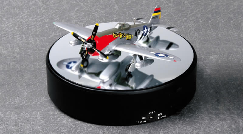 TSM9835 Battery Operated Round Mirrored Display Turntable for Model Kits (7"Dia)