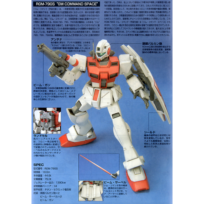 BAN1131420 Bandai HGUC #51 1/144 RGM-79G GM Command (Space Type) "Gundam 0080"