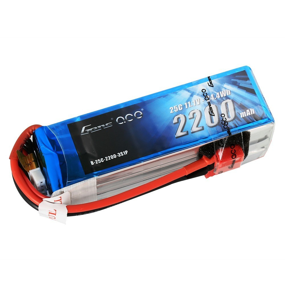 Gens ace 2200mAh 11.1V 25C 3S1P Lipo Battery Pack with Deans plug