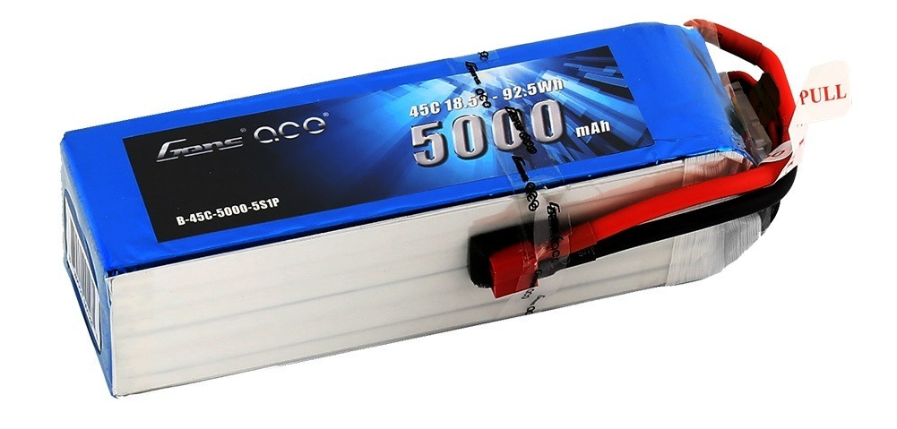 Gens ace 5000mAh 18.5V 45C 5S1P Lipo Battery Pack with Deans plug
