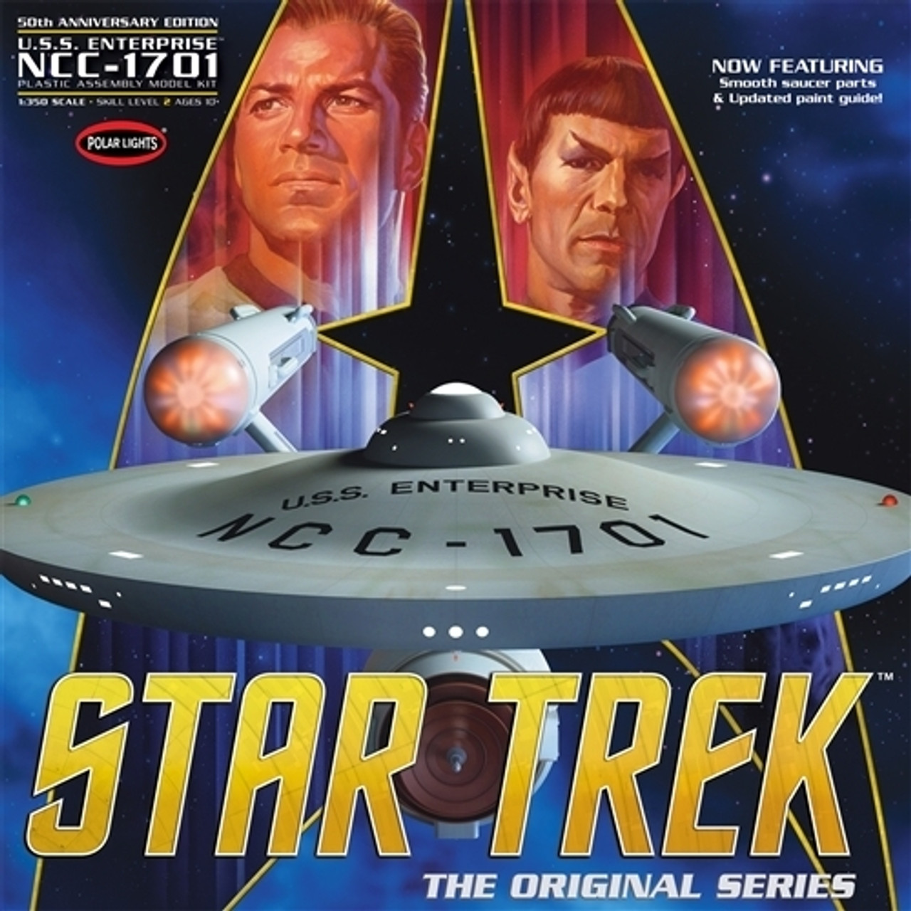 938 STAR TREK TOS ENTERPRISE NCC-1701 50TH ANNIVERSARY EDITION 1:350 SCALE MODEL KIT