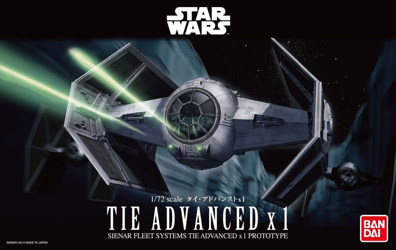 191407 Tie Advanced x1 "Star Wars", Bandai Star Wars 1/72 Plastic Model