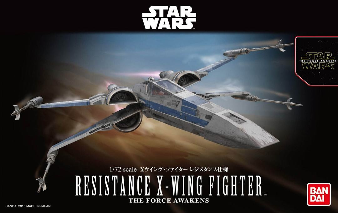 BAN202289 Resistance X-Wing Star Fighter "Star Wars: The Force Awakens", Bandai Star Wars 1/72 Plastic Model