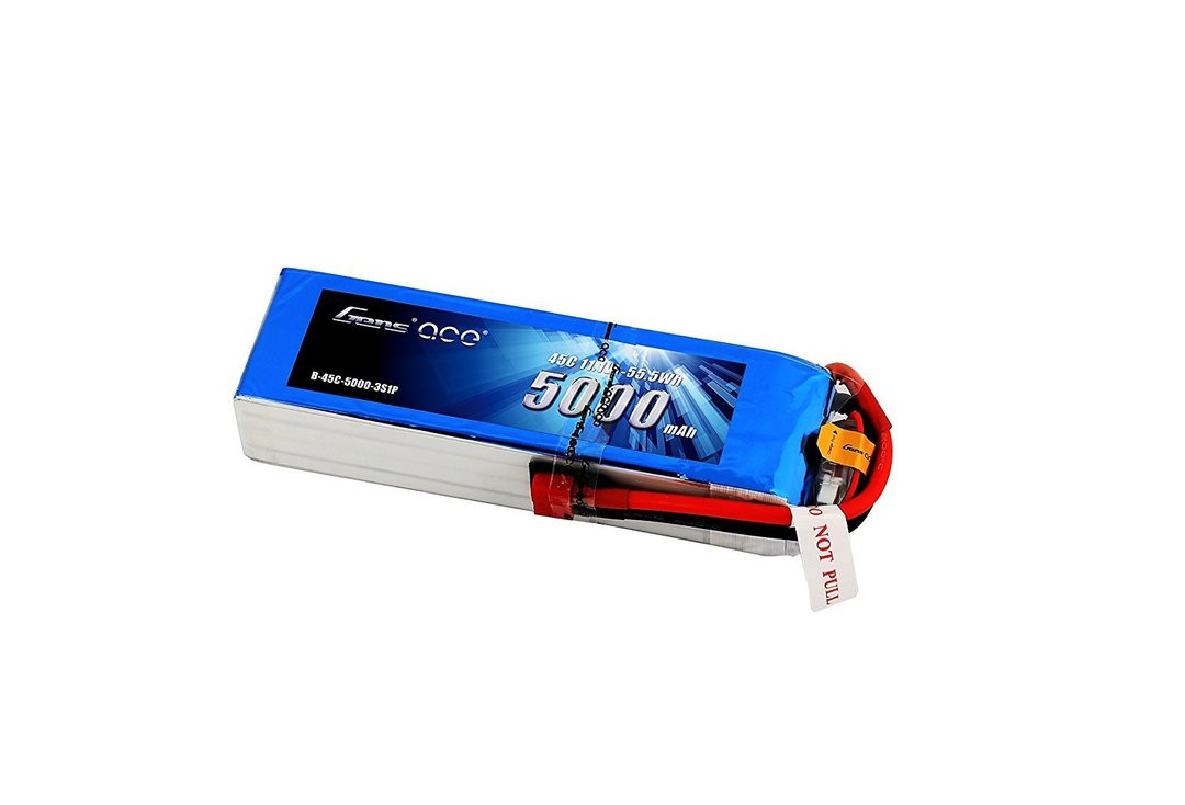 Gens ace 5000mAh 3S1P 11.1V 45C Lipo Battery Pack with Deans plug