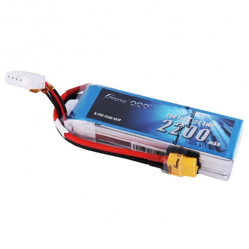 Gens ace 25C 2200mah 11.1V 3S Lipo Battery Pack with XT60 Plug
