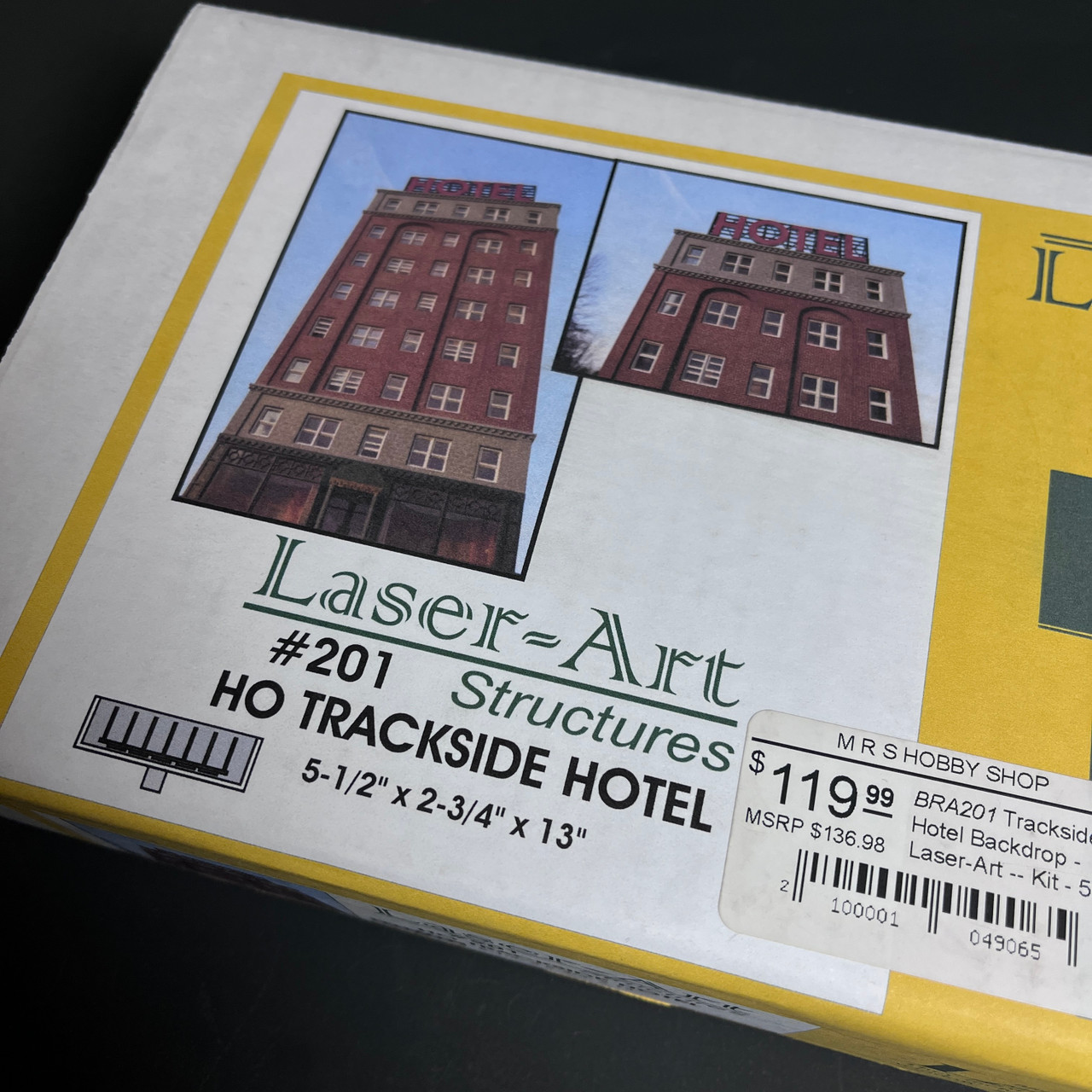 (D)  Trackside Hotel Backdrop - Laser-Art -- Kit - 5-3/4 x 2-3/4 x 13"  14.6 x 7 x 33cm